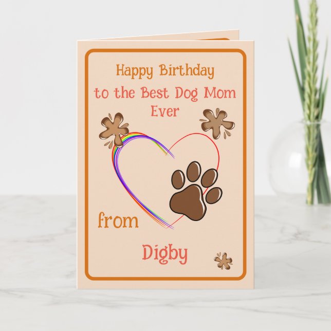 Maman Anniversaire de la carte chien (Devant)
