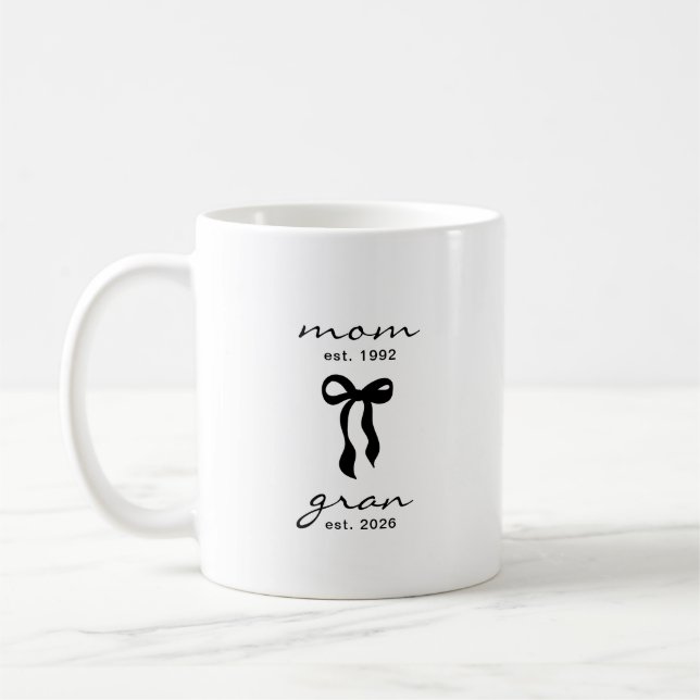Maman au Mug Rose Rayures Grand-mère (Gauche)