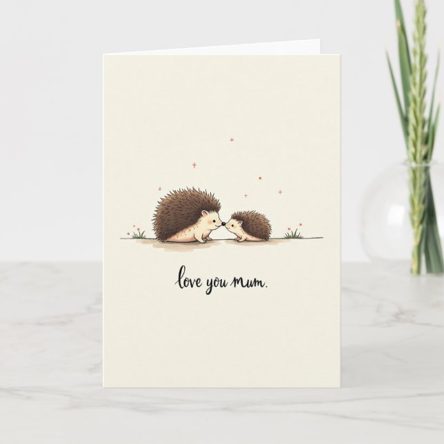 Maman au teint rosé aime carte (Devant)