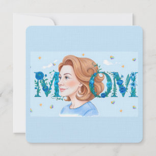 Maman aux fleurs bleues