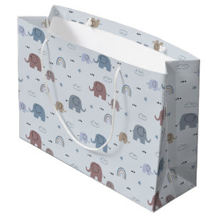 Maman & Baby Elephant Motif Grand sac cadeau