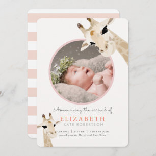 Maman & Baby Giraffe Faire-part de naissance photo