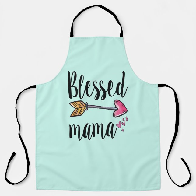 Maman bénie avec tablier chrétien vert flèche ment (Recto)