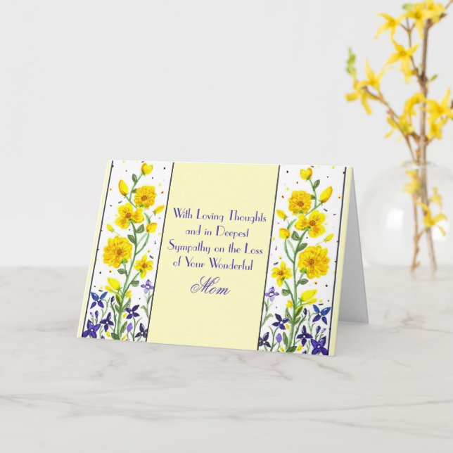 Maman Bereavement Fleurs Jaunes Carte de Sympathie (Fleur jaune)