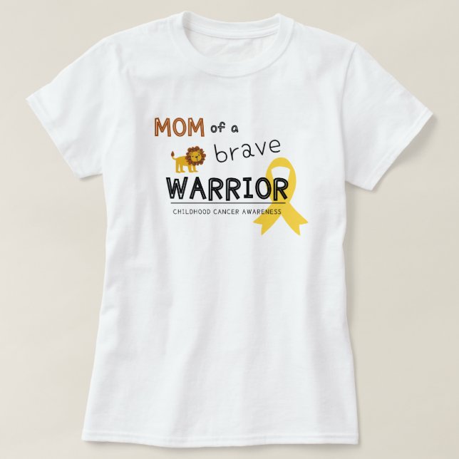 maman brave guerrier cancer lion femmes T-shirt (Design devant)