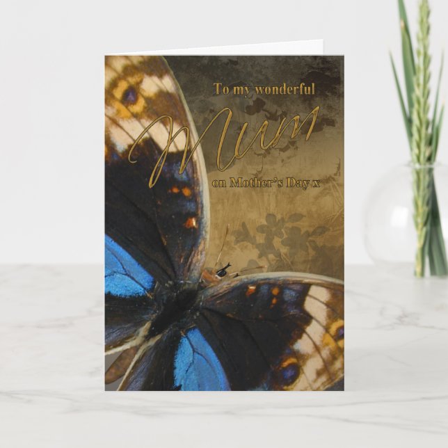Maman, carte de fête des mères avec papillons (Devant)