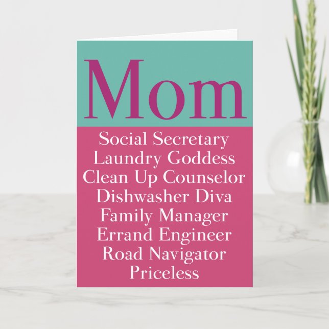 Maman - Carte de fête des mères ou d'anniversaire (Devant)