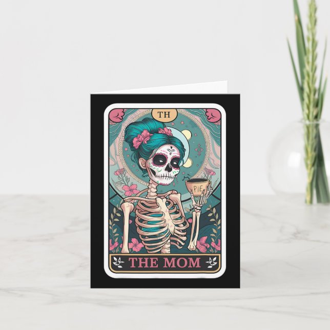 Maman Carte Tarot Crâne Maman Skeleton Fête des mè (Devant)