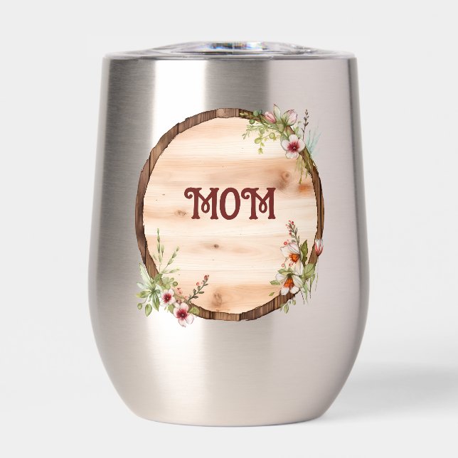 Maman Cercle En Bois Avec Fleurs (Avant)