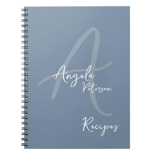 Maman Chef Recettes Carnet bleu Dusty (Devant)