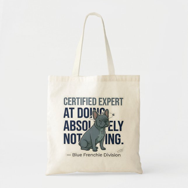 Maman Chien Bleu Frenchie Ne Fait Rien Sac Tote Dr (Devant)