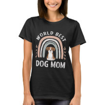 maman chien boho tshirt arc-en-ciel