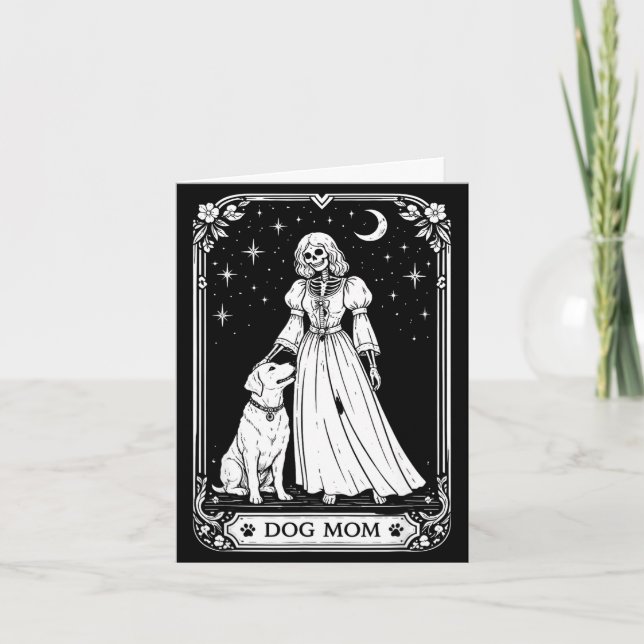 Maman chien carte tarot sorcière squelette drôle é (Devant)
