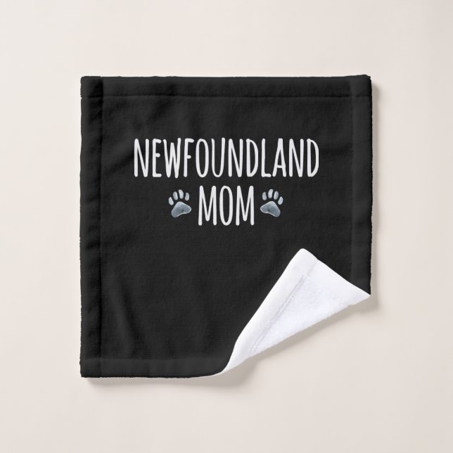 maman chien de Terre-Neuve | Conception de pattes  (Gant de toilette)