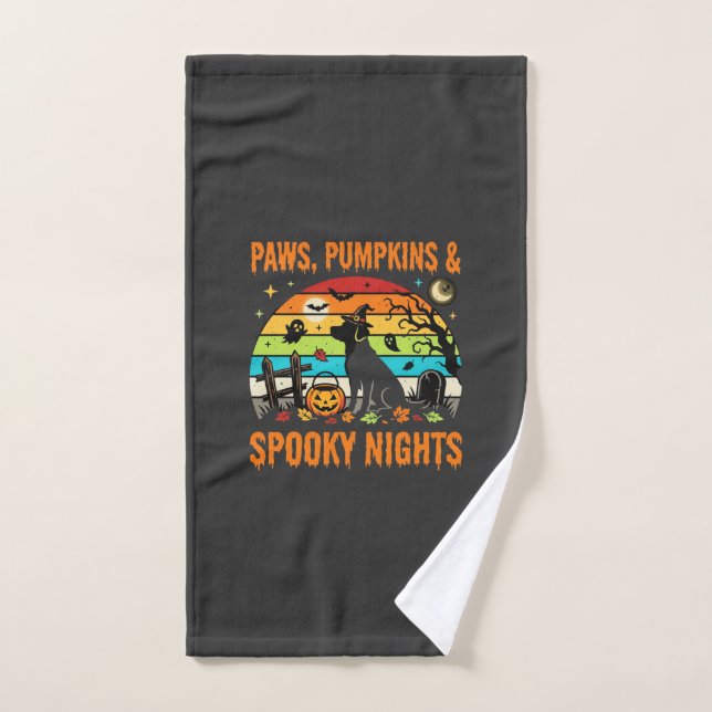 Maman Chien Halloween Nuit Squelettique (Serviette à main)