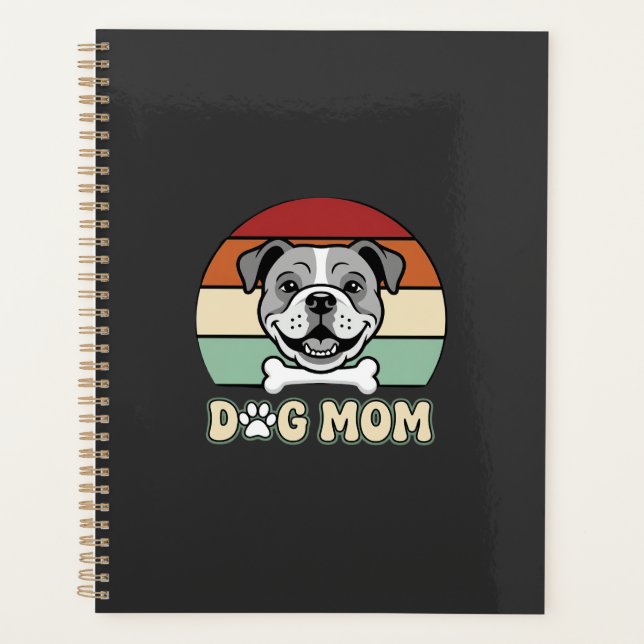 Maman Chien Rétro Bulldog Vecteur (Devant)