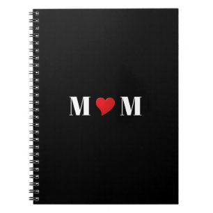 Maman cœur rouge amour cahier ou journal noir