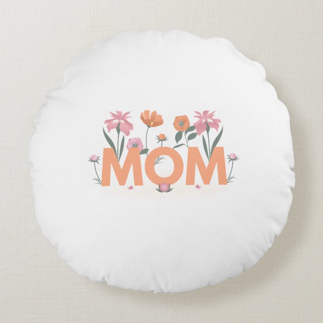 Maman Coussin Rond de Notre Famille (Devant)