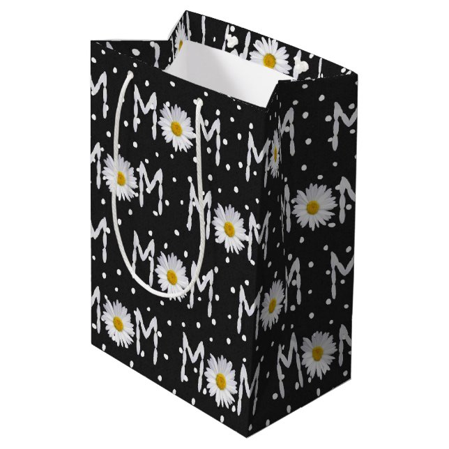 Maman Daisy Sur Sac Cadeau Moyen Pois (Dos Angle)