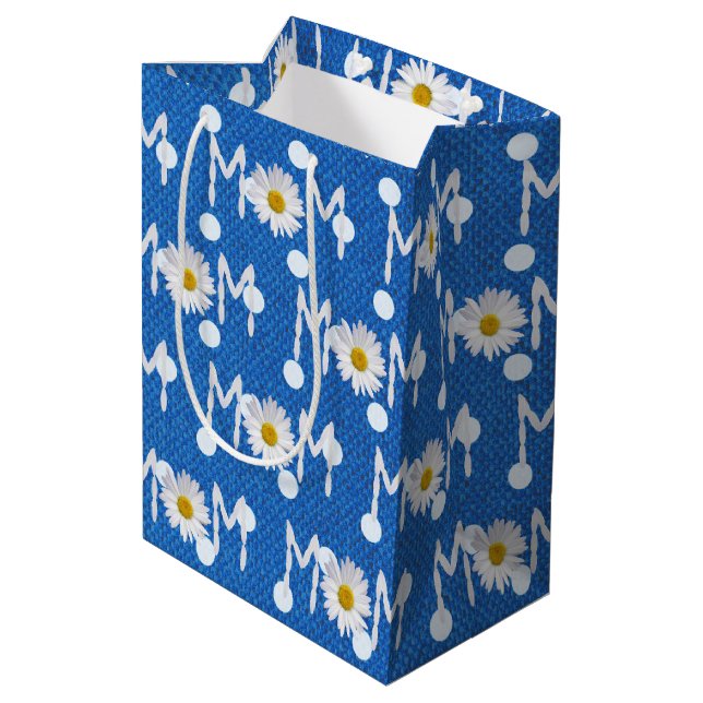Maman Daisy Sur Sac Cadeau Moyen Pois (Dos Angle)