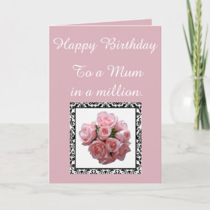 Maman dans un million. Carte d'anniversaire.