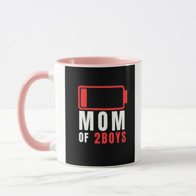 Maman de 2 garçons Tasse drôle de fête des mères (Gauche)