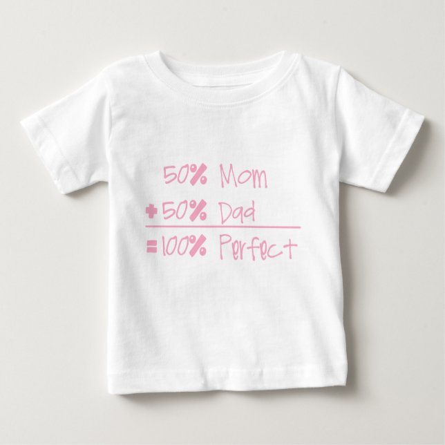 Maman de 50% + Papa de 50% = T-shirt infantile (Devant)