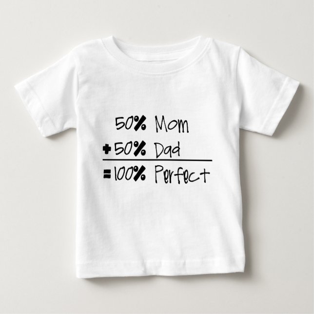 Maman de 50% + Papa de 50% = T-shirt infantile (Devant)