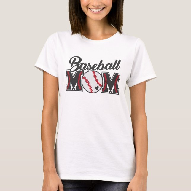 Maman de baseball. Sports. T-Shirt (Devant)