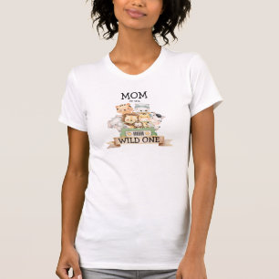 Maman de la jungle sauvage thème T-shirt