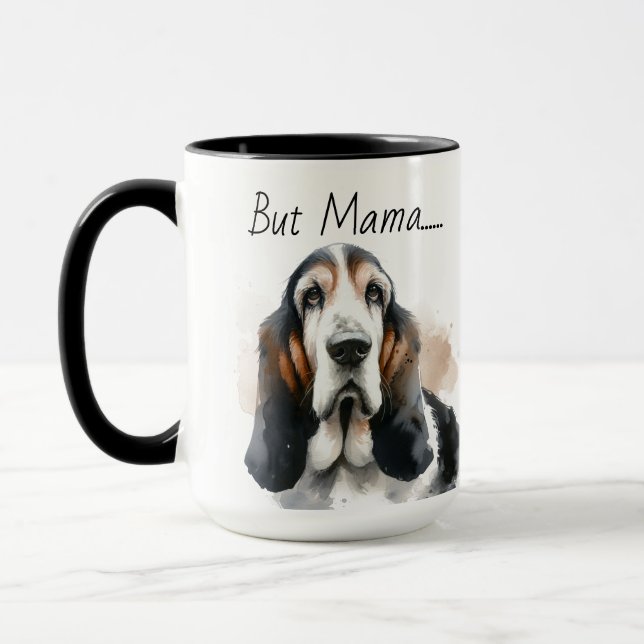 Maman de l'animal mignon Basset Hound Mug personna (Gauche)