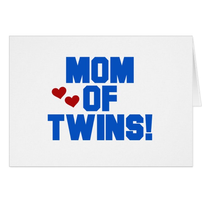 Maman de maillots et cadeaux Twins-Blue Text (Devant horizontal)
