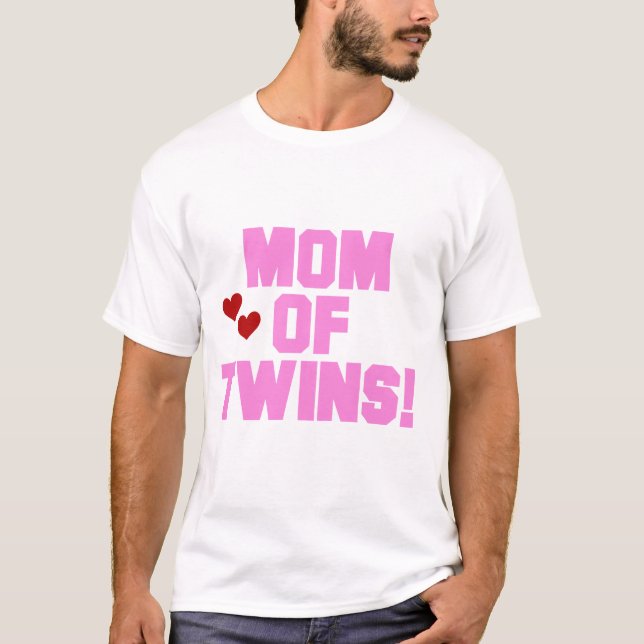 Maman de T-shirts et cadeaux Twins-Pink (Devant)