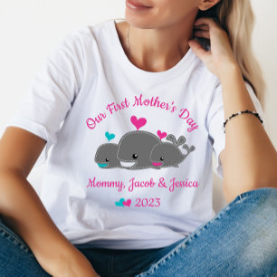 Maman de Twins, garçon & fille, T-shirt de la Fête