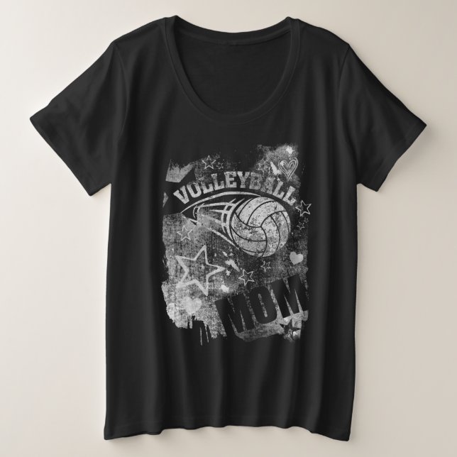 Maman de volleyball, Black Grunge Volleyball (Design devant)