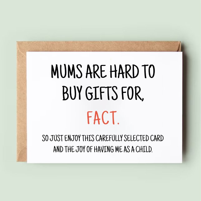 Maman difficile d'acheter pour Funny Maman Carte d (Mum hard to buy for Funny Mom Birthday Card)