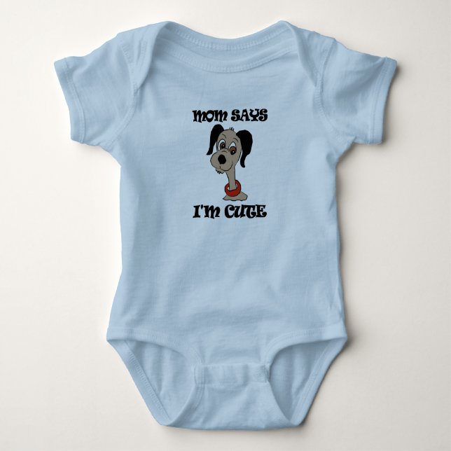 Maman dit que je suis un chiot mignon en body bébé (Devant)