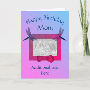 Maman Dragonflies Frame Anniversaire Carte photo
