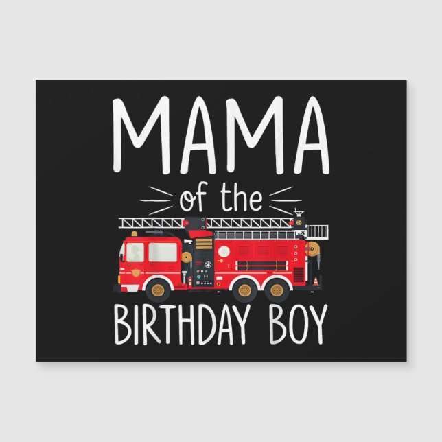 Maman du garçon d'anniversaire Camion d'incendie p (Devant)