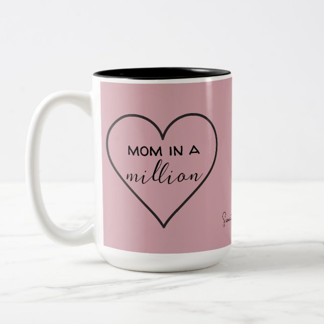 "Maman en un million" Coeur Mug | Cadeau de la fêt (Gauche)