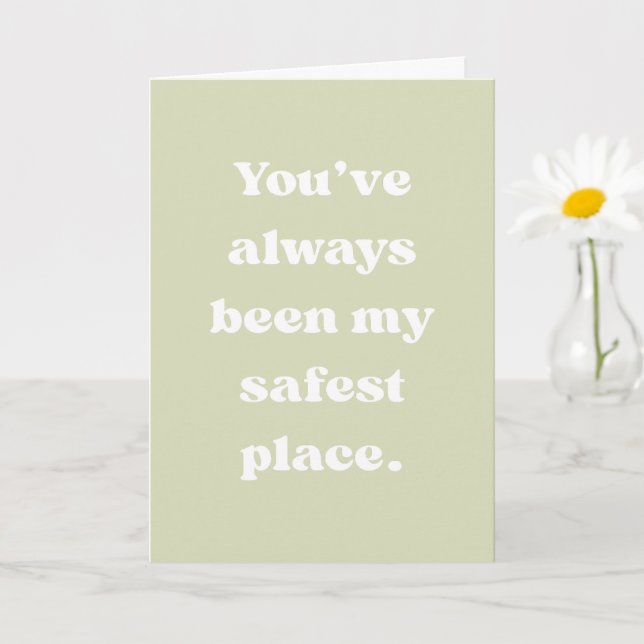 Maman Endroit le Plus Sûr Amour Carte de Citation  (Petite plante)