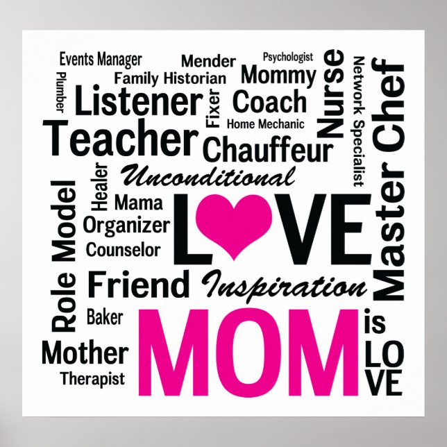 Maman est Amour - Poster multitâche Do-it-All Mom (Devant)