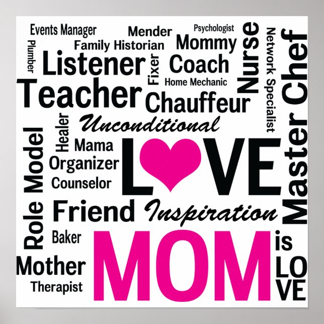 Maman est Amour - Poster multitâche Do-it-All Mom (Devant)