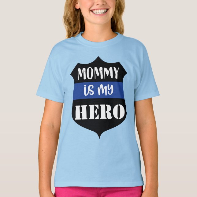 Maman est le T-shirt de ma Fille Héros (Devant)