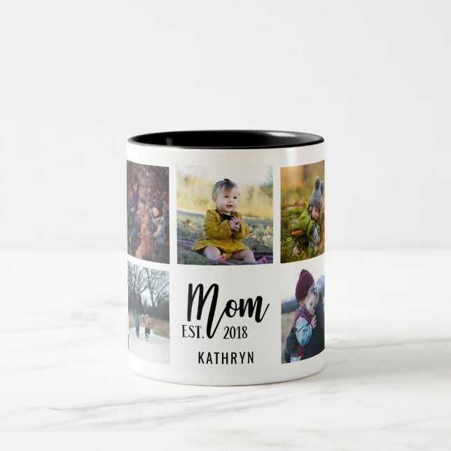 Maman Est. Mug photo personnalisée 2018 (Centre)