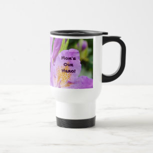 Maman est notre héro ! Mug de voyage Café Fleurs R