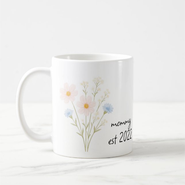Maman Est Personnalisée. Mug avec Fleur sauvage Pa (Gauche)