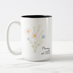 Maman Est Personnalisée. Mug avec Fleur sauvage Pa