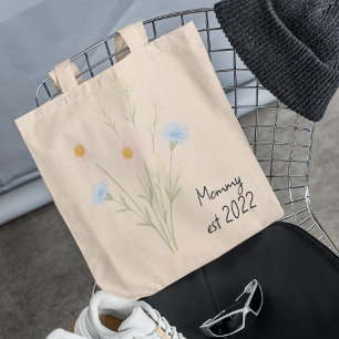Maman Est personnalisée. Sac fourre-tout avec Fleu