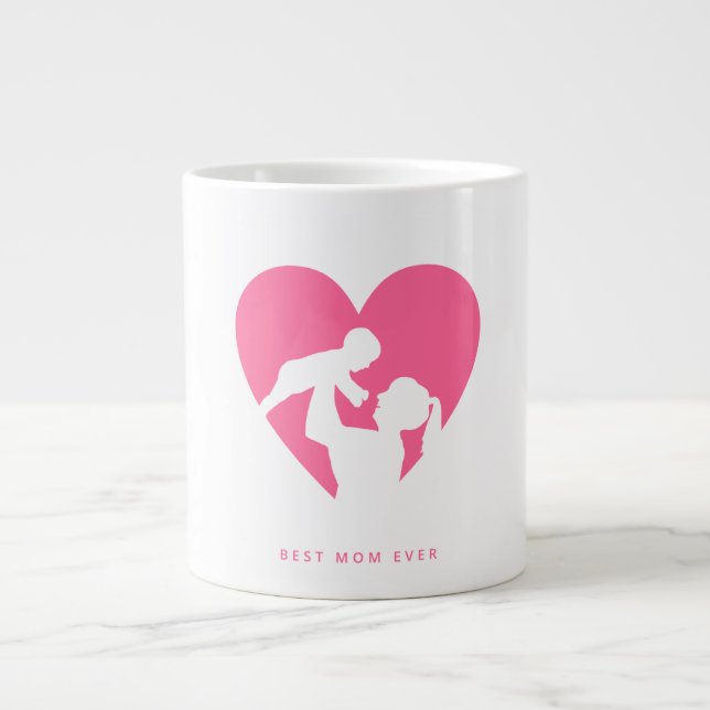 Maman et bébé avec l'amour arrière - plan mug (Devant)